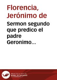 Portada:Sermon segundo que predico el padre Geronimo de Florencia ... de la compañia de Iesus ... en las honras que hizo a la ... reyna doña Margarita ... la ... villa de Madrid en Santa Maria, a la 19 de Diziembre de 1611 ...
