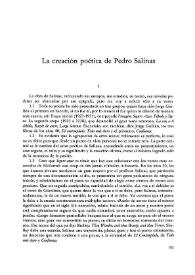 Portada:La creación poética de Pedro Salinas / Joaquín Casalduero
