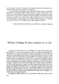 Portada:William Golding: el triste concierto de la vida / Cándido Pérez Gállego