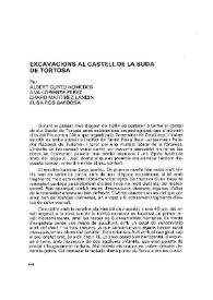 Excavacions al Castell de La Suda de Tortosa / per Albert Curto Homedes, Ana Loriente Pérez, Charo Martínez Landín, Elisa Ros Barbosa
