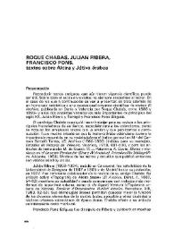 Portada:Textos sobre Alcira y Játiva árabes / Roque Sabás, Julián Ribera y Tarragó, Francisco Pons Boigues