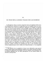 Portada:España y la Italia de los humanistas: El pulso de la lengua vulgar con las clásicas / Ángel Gómez Moreno