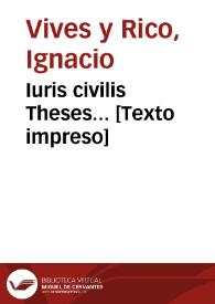 Portada:Iuris civilis Theses... 