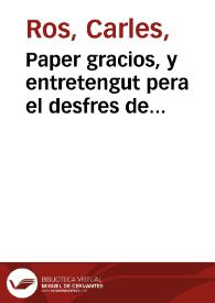 Portada:Paper gracios, y entretengut pera el desfres de Carnistoltes