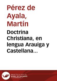 Portada:Doctrina Christiana, en lengua Arauiga y Castellana [Texto impreso]
