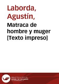 Portada:Matraca de hombre y muger