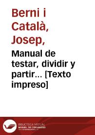 Portada:Manual de testar, dividir y partir... 