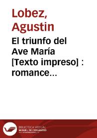 Portada:El triunfo del Ave María : romance histórico