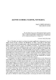 Portada:Alonso Zamora Vicente, novelista / Ángel L. Prieto de Paula
