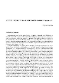 Portada:Cine y literatura: un siglo de interferencias / Virgilio Tortosa
