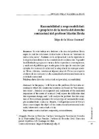 Portada:Razonabilidad y responsabilidad: A propósito de la Teoría del Derecho Contractual del profesor Martín Hevia / Iñigo De La Maza Gazmuri