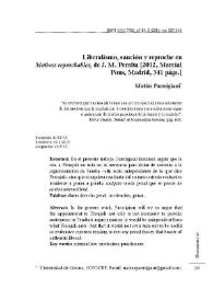 Liberalismo, sanción y reproche en "Motivos reprochables", de J. M. Peralta / Matías Parmigiani