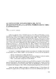 Portada:La excavación arqueológica del patio de San Martín de la Aljafería (febrero-mayo 1985): ilustraciones / Juan Antonio Souto Lasala