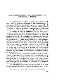 Portada:La "conscientização" de Paulo Freiré y su aplicación al teatro / Erminio G. Neglia