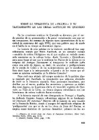 Portada:Sobre la semántica de \"figura\" y su tratamiento en las obras satíricas de Quevedo / Melchora Romanos