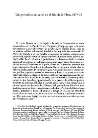 Portada:Un periodista en verso en el Río de la Plata, 1874-75 / Luis Monguió