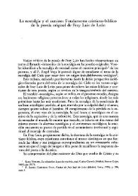 Portada:La nostalgia y el camino: fundamento cristiano-bíblico de la poesía original de fray Luis de León / Lourdes Morales-Gudmundsson
