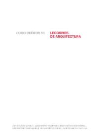 Portada:Lecciones de arquitectura. Foro Crítica