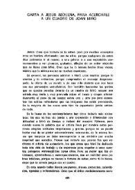 Portada:Carta a Jesús Requena, para acercarle a un cuadro de Joan Miró / Raúl Chávarri