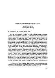 Portada:Cinco proposiciones sobre Cervantes / Maxime Chevalier