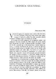 Portada:Crónica cultural. Italia / M.ª Consuelo de la Gándara
