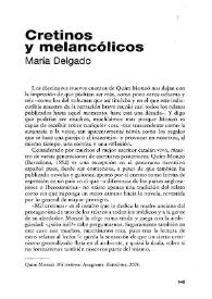 Portada:Cretinos y melancólicos / María Delgado