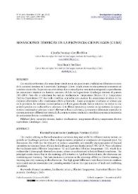 Portada:Sensaciones térmicas en la provincia Cienfuegos (Cuba) / Claudio Santiago Castillo Oliva y Sinaí Barcia Sardiñas