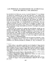 Portada: Las primeras traducciones de literatura rusa en España y en América  / George O. Schanzer