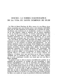 Portada:Berceo: la norma hagiográfica de la "Vida de Santo Domingo de Silos" / Joaquín Gimeno Casalduero