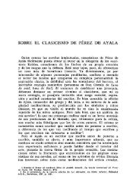 Portada:Sobre el clasicismo de Pérez de Ayala  / Andrei Ionescu