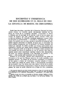 Portada:Encuentro y coexistencia de dos sociedades en el Siglo de Oro. \"La Gitanilla\" de Miguel de Cervantes / Marie Laffranque
