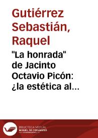 Portada:\"La honrada\" de Jacinto Octavio Picón: ¿la estética al servicio de la ética? / Raquel Gutiérrez Sebastián