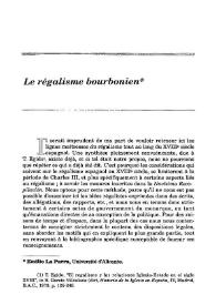 Portada:Le régalisme bourbonien / Emilio La Parra