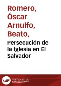 Portada:Persecución de la Iglesia en El Salvador