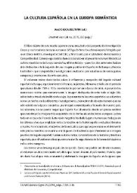 Portada:José Checa: "La cultura española en la Europa romántica". Madrid: Visor Libros, 2015, 290 págs. [Reseña] / Irene Atalaya