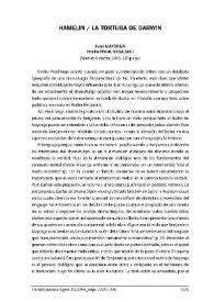 Portada:Juan Mayorga (ed. de Emilio Peral Vega): \"Hamelin; La tortuga de Darwin\". Madrid: Cátedra, 2015, 230 págs. [Reseña] / Erwan Burel