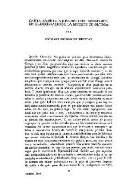 Portada:Carta abierta a José Antonio Maravall en el decenario de la muerte de Ortega / Antonio Rodríguez Huéscar