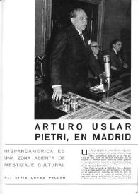 Portada:Arturo Uslar Pietri, en Madrid / por Nivio López Pellón