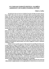 Portada:"Un curso de Filosofía Práctica": Galdós's Assessment of Spanish Colonial History / Mary L. Coffey