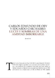 Portada:Carlos Edmundo de Ory y Eduardo Chicharro: luces y sombras de una amistad imborrable / Jaume Pont