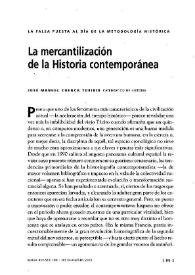 Portada:La mercantilización de la Historia Contemporánea / José Manuel Cuenca Toribio