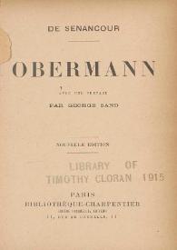 Portada:Obermann / De Senancour ; avec une préface par George Sand