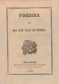 Portada:Poesías / de José María de Heredia
