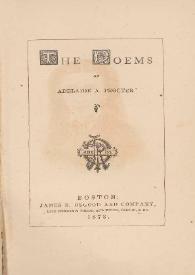 Portada:The poems of Adelaide A. Procter