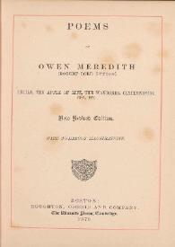 Portada:Poems / by Owen Meredith (Robert Lord Lytton)