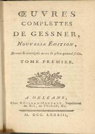 Portada:Oeuvres complettes de Gessner. Tome premier