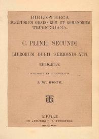 Portada:C. Plinii Secundi Librorum dubii sermonis VIII reliquiae / collegit et illustravit J.W. Beck