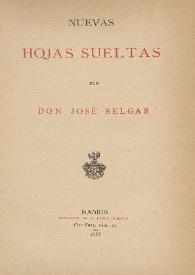 Portada:Nuevas hojas sueltas / por José Selgás