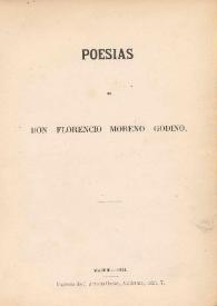 Portada:Poesías / don Florencio Moreno Godino