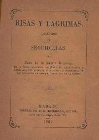 Portada:Risas y lágrimas. Colección de seguidillas / por Juan de la Puerta Vizcaíno